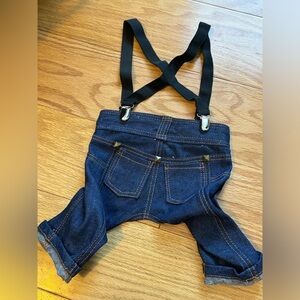 Dog Jeans with Suspenders
